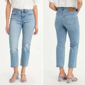 LEVI: Wedgie Straight Leg Crop Jeans Tango Blue